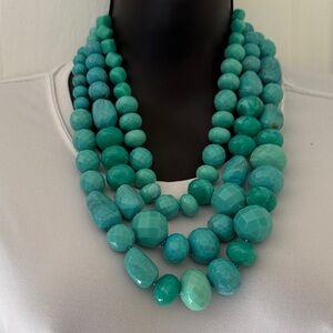 Chic Turquoise Beaded Necklace set of 3